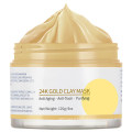 Masque facial anti-rides OEM personnalisé pour soins de la peau Masque facial en argile éclaircissant de luxe en or 24K